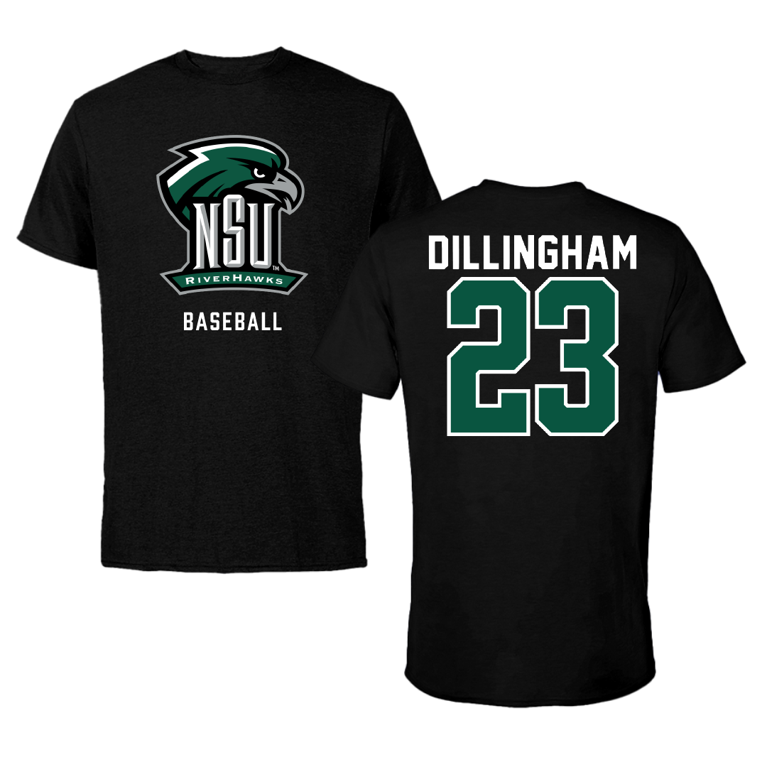 Northeastern State University Baseball Black NSU Performance Tee - #23 Jackson Dillingham