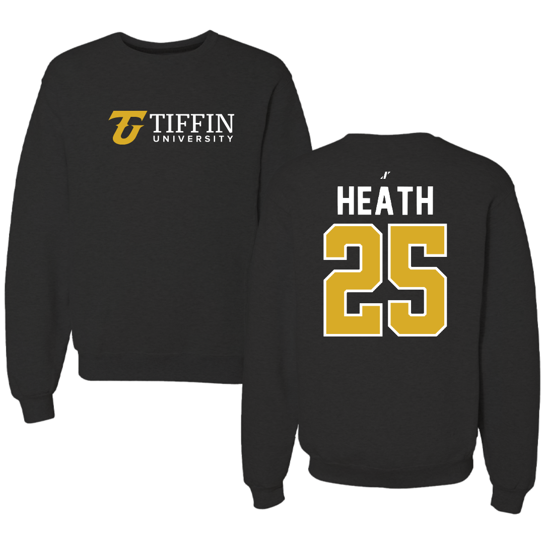 Tiffin University Lacrosse Black Crewneck - #25 Andrew Heath