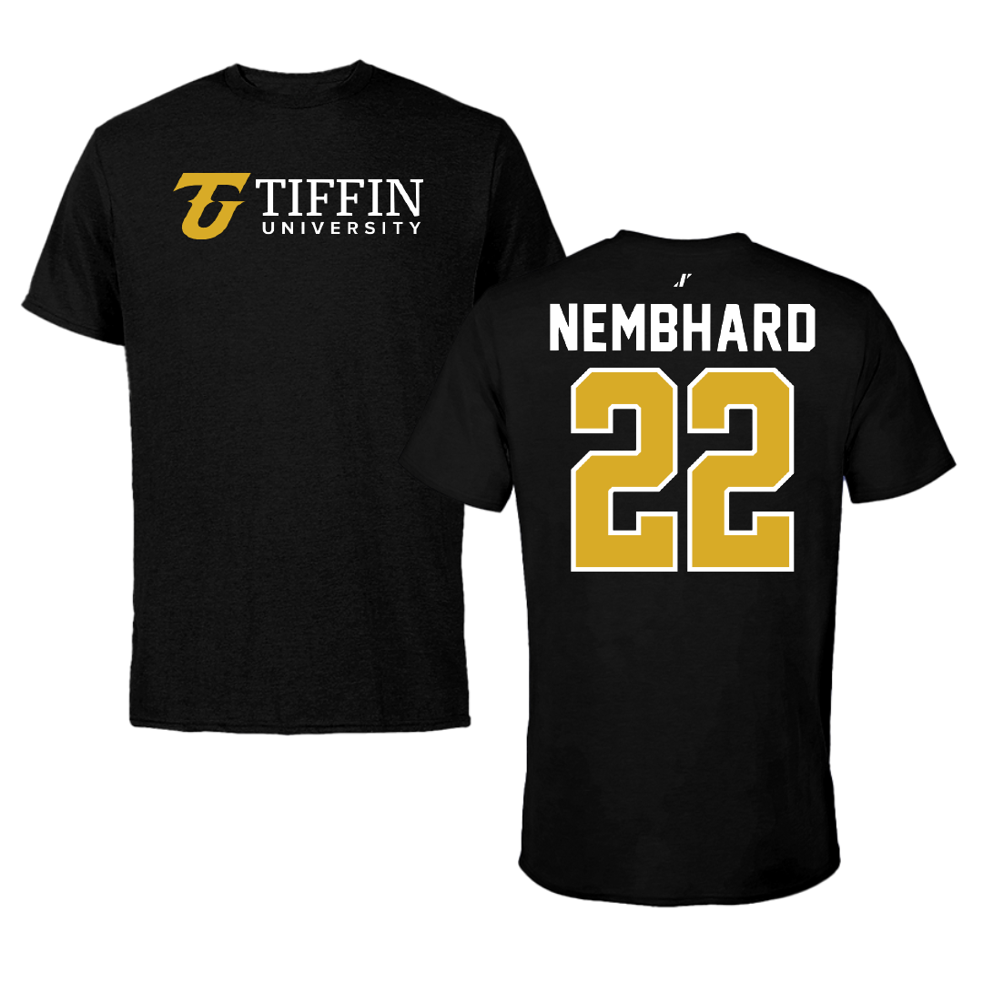 Tiffin University Soccer Black Performance Tee - #22 Victor Nembhard