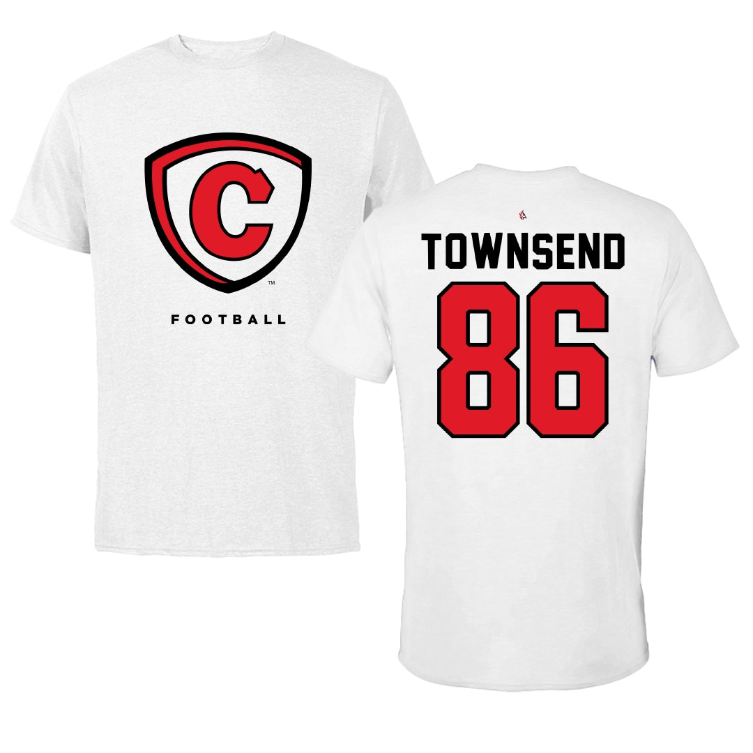 Carthage College Football White Performance Tee - #86 Garrett Townsend