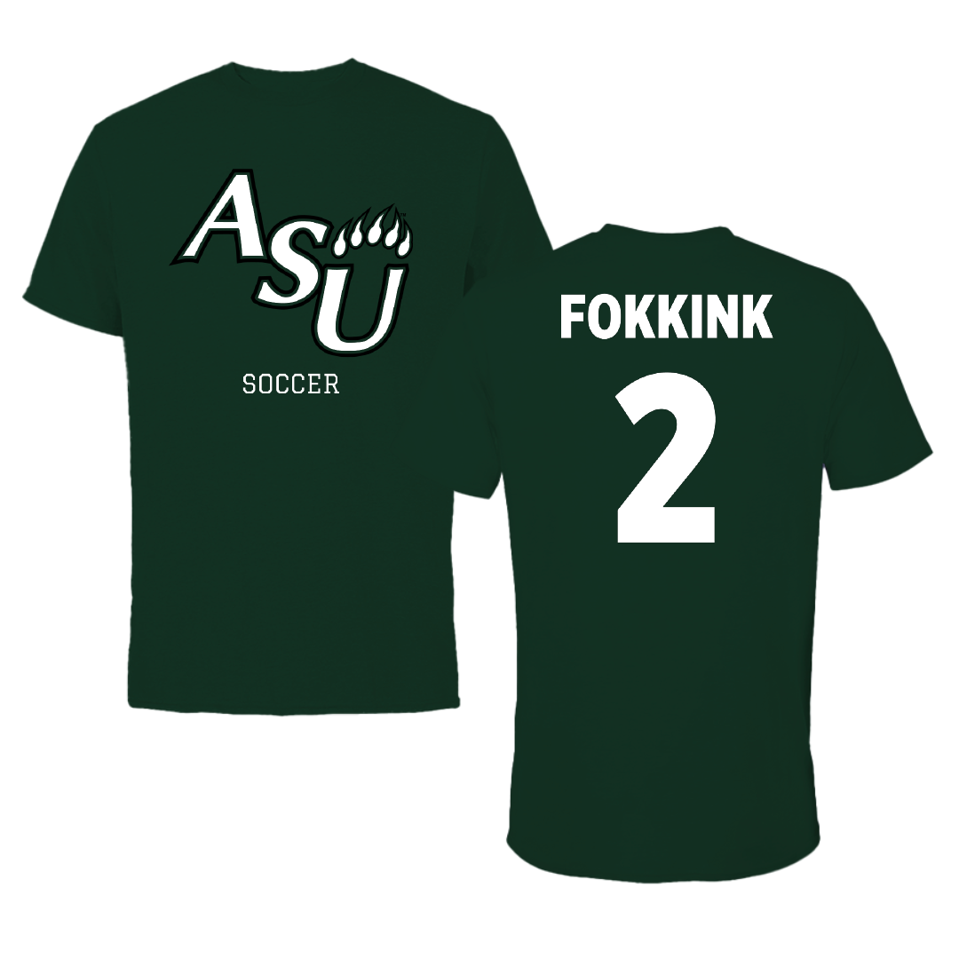 Adams State University Soccer Forest Green Performance Tee - #2 Jelmer Fokkink