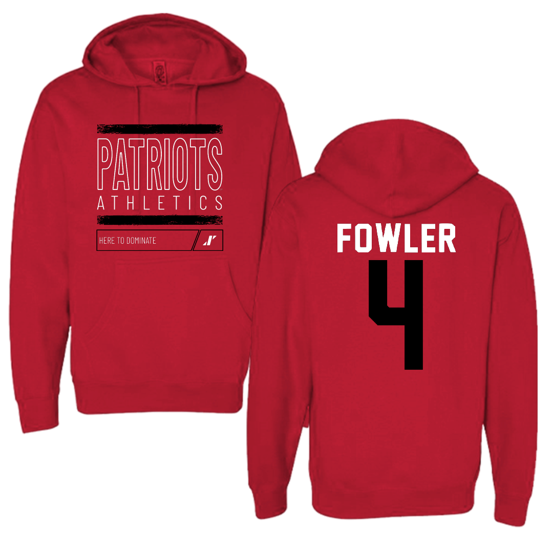 Dallas Baptist University Ice Hockey Red Dominate Hoodie - #4 Austin Fowler