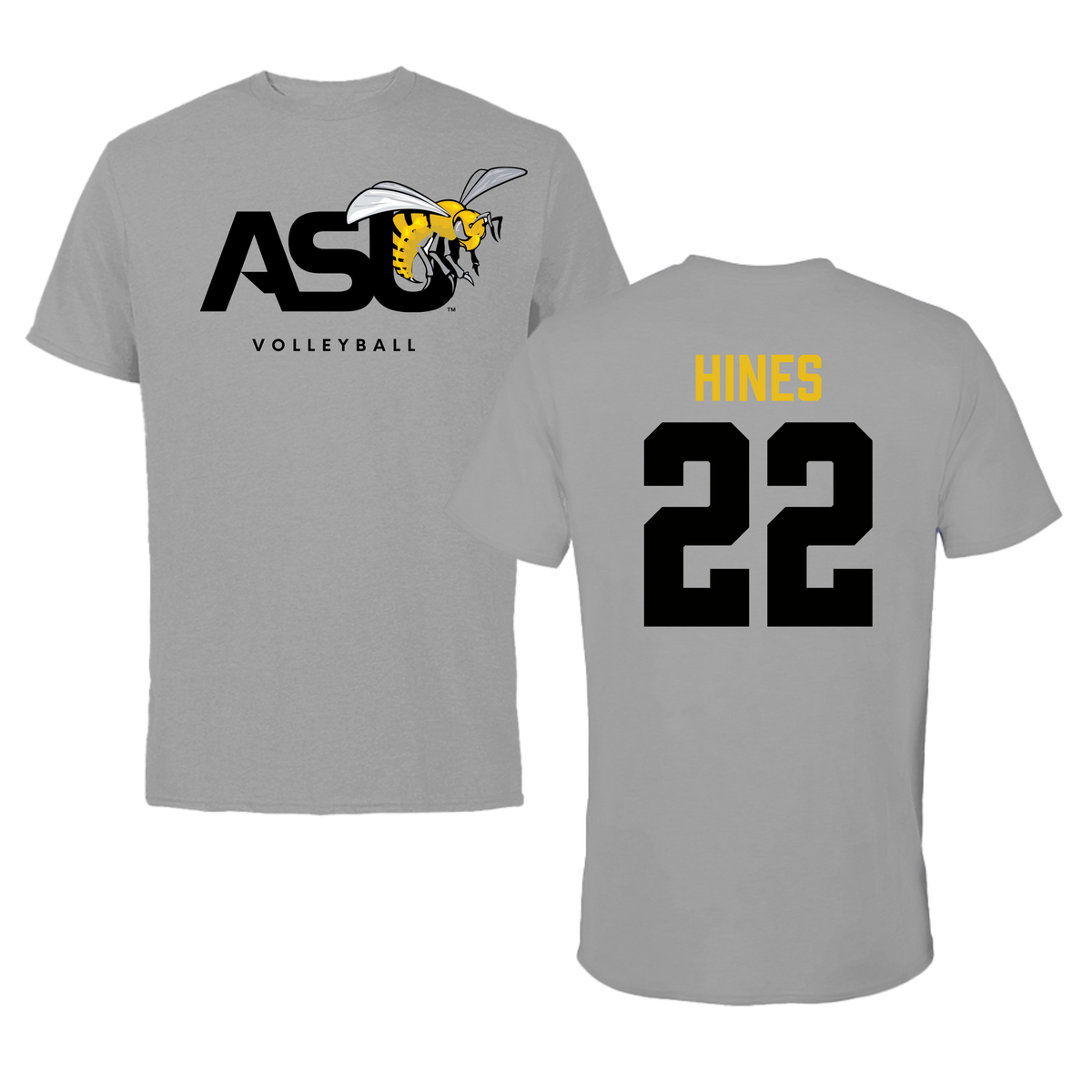Alabama State University Volleyball Dark Gray Tee - #22 Kaylen Hines