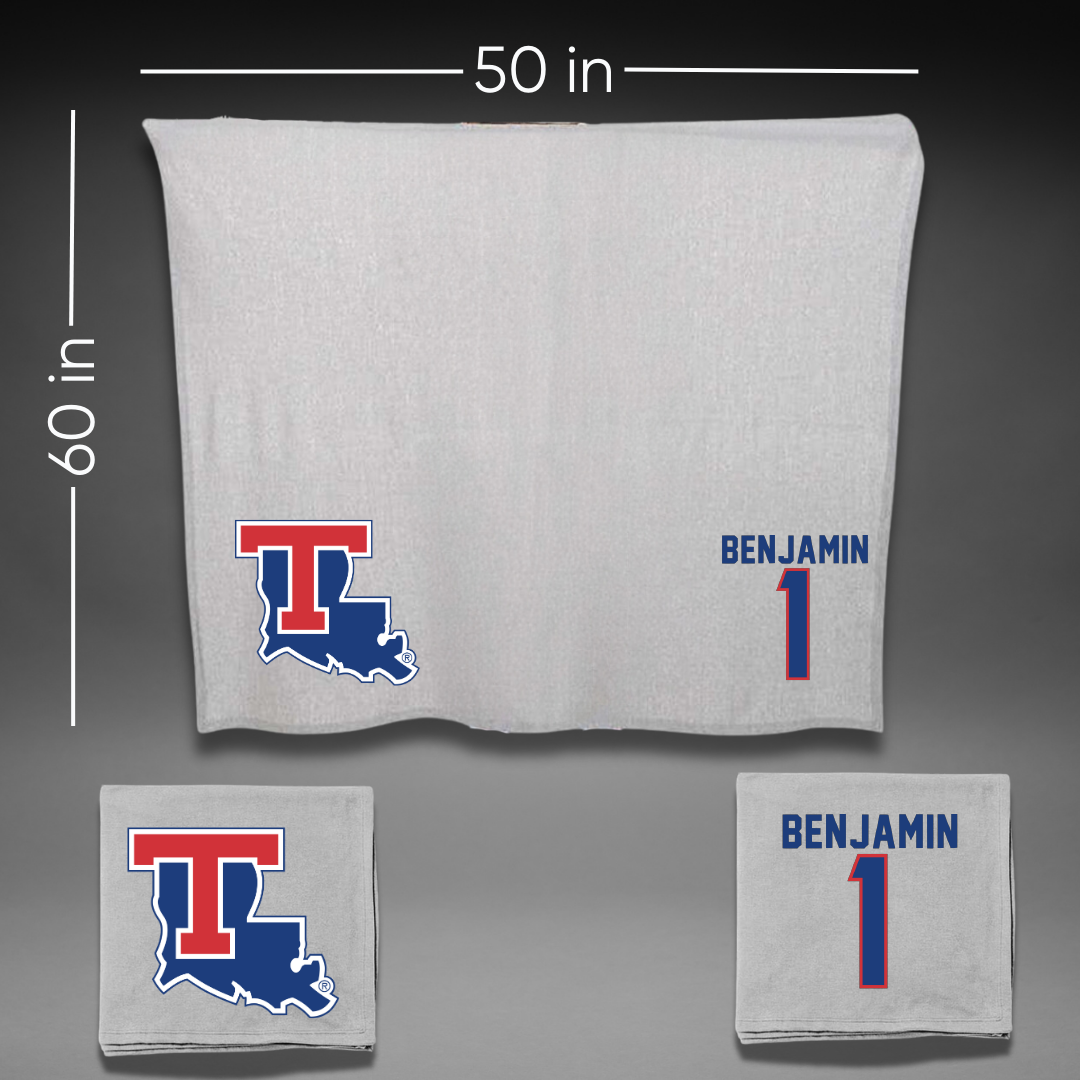 Louisiana Tech University Volleyball Gray Blanket - #1 Izabely Benjamin