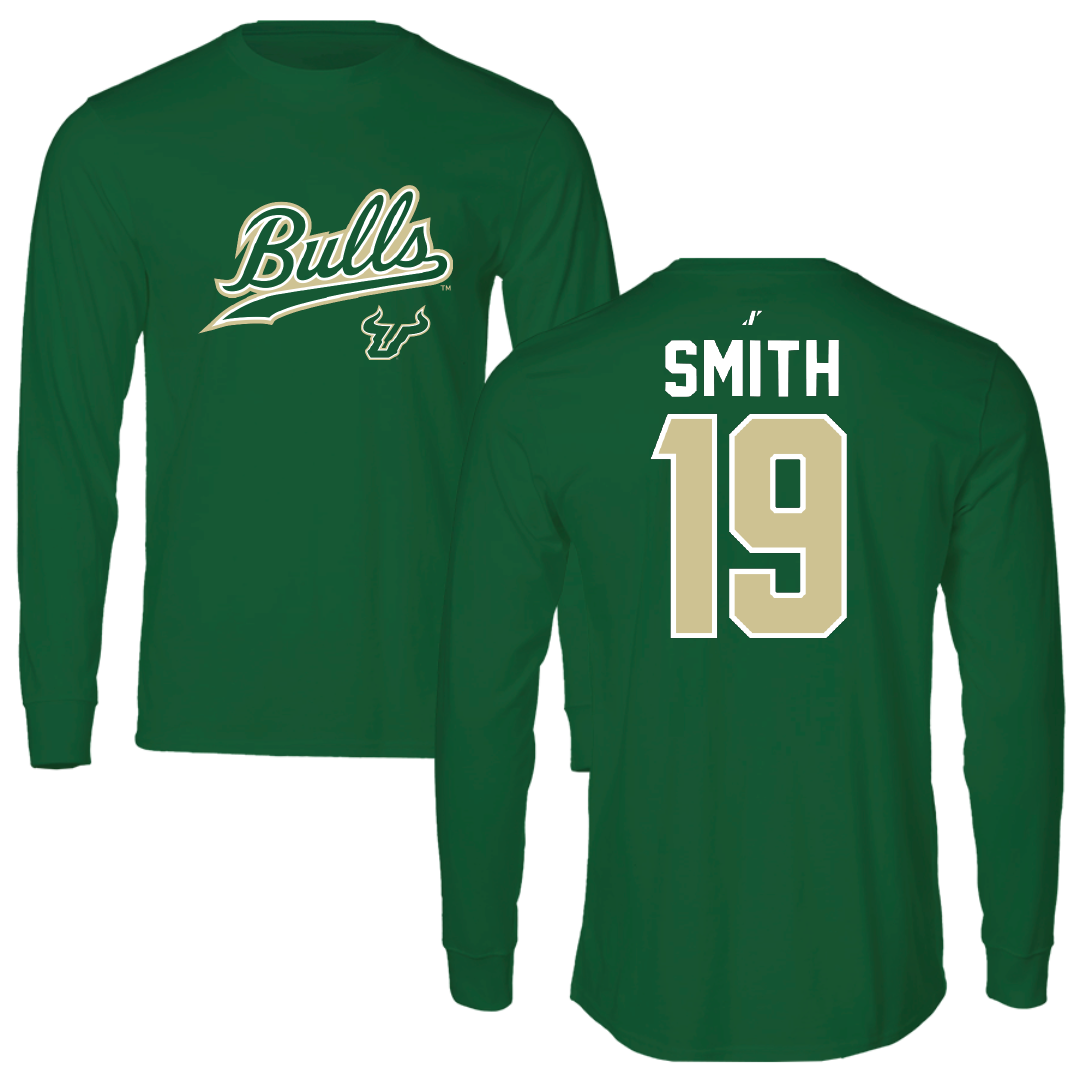 University of South Florida Football Green General Performance Long Sleeve - #19 JeyQuan Smith