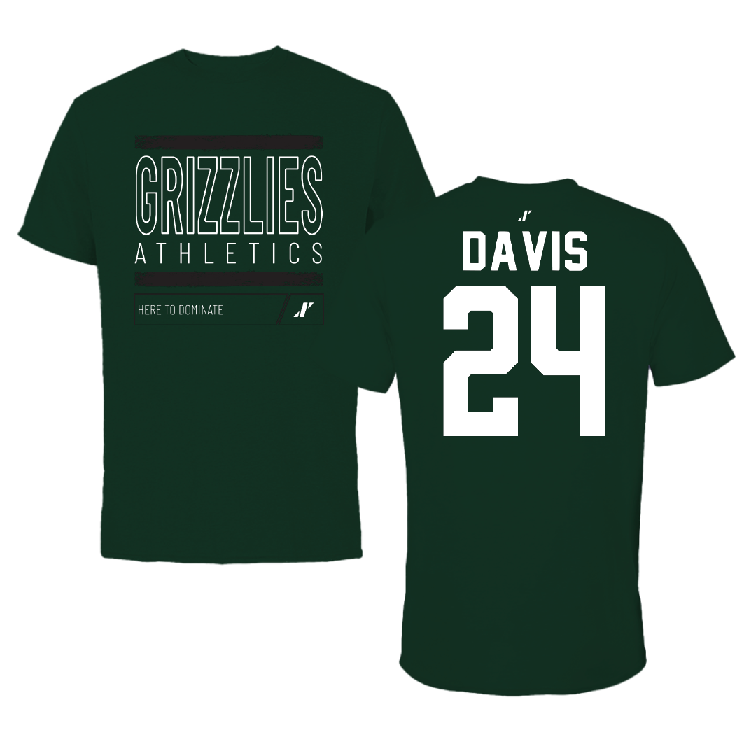 Adams State University Basketball Forest Green Dominate Tee - #24 Riahana Davis