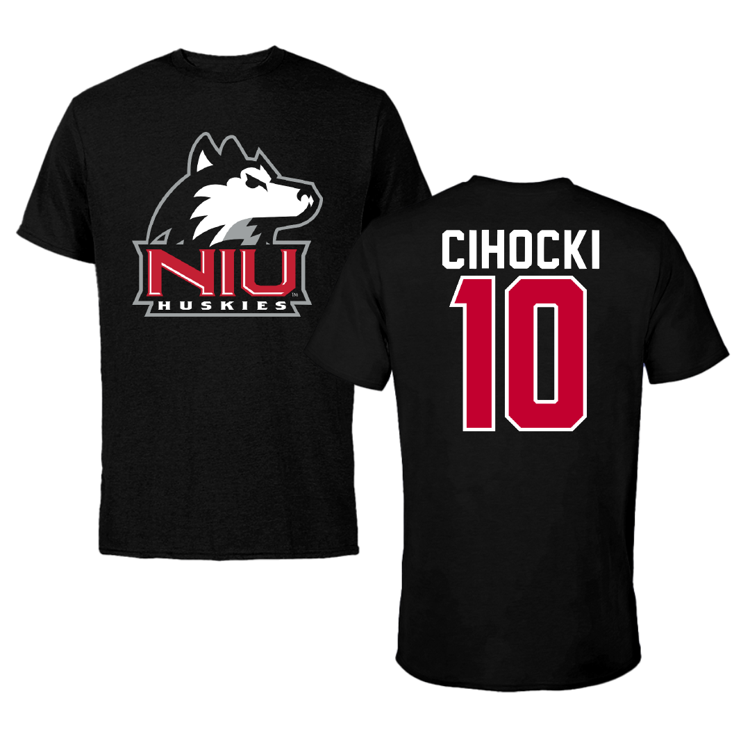 Northern Illinois University Baseball Black Tee - #10 Danny Cihocki
