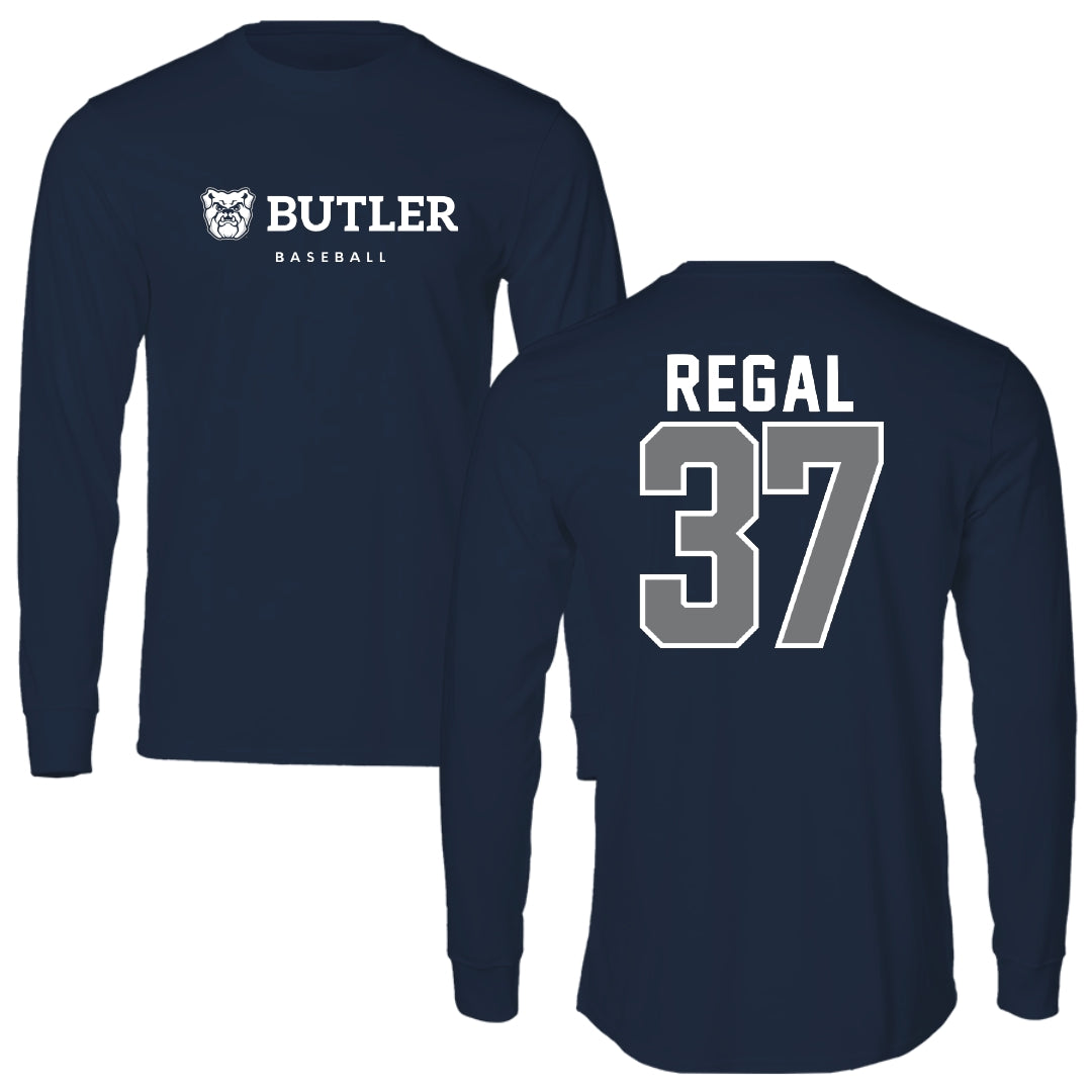 Butler University Baseball Navy Long Sleeve - #37 Ian Regal