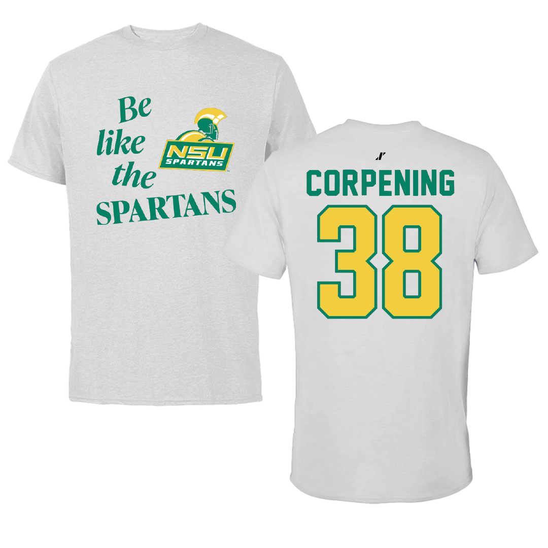 Norfolk State University Football Light Gray Be Like Us Tee - #38 Davion Corpening