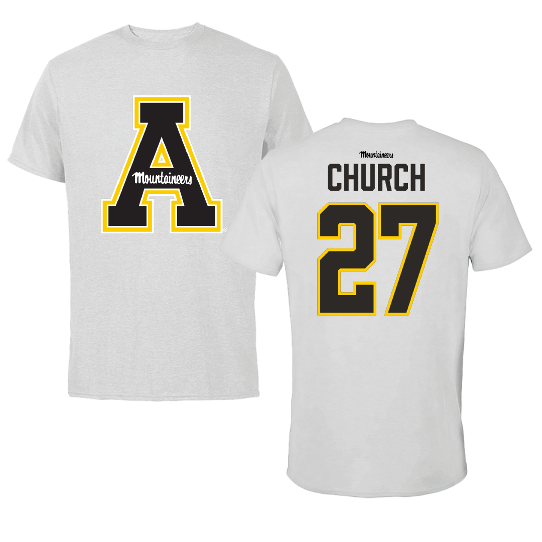 Appalachian State University Baseball Light Gray Tee - #27 Braxton Church