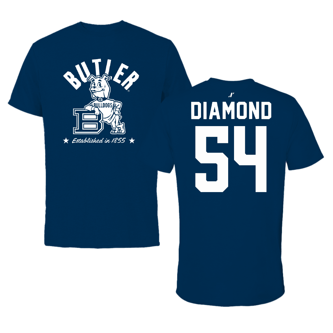 Butler University Football Navy General Performance Tee - #54 Tommy Diamond