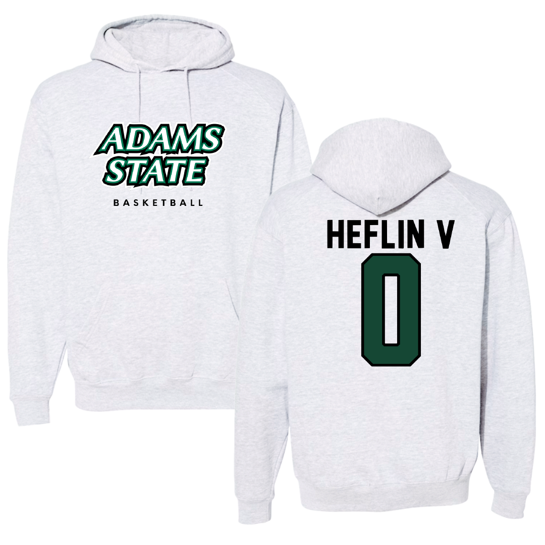 Adams State University Basketball Gray Block Hoodie - #0 Robert Heflin V