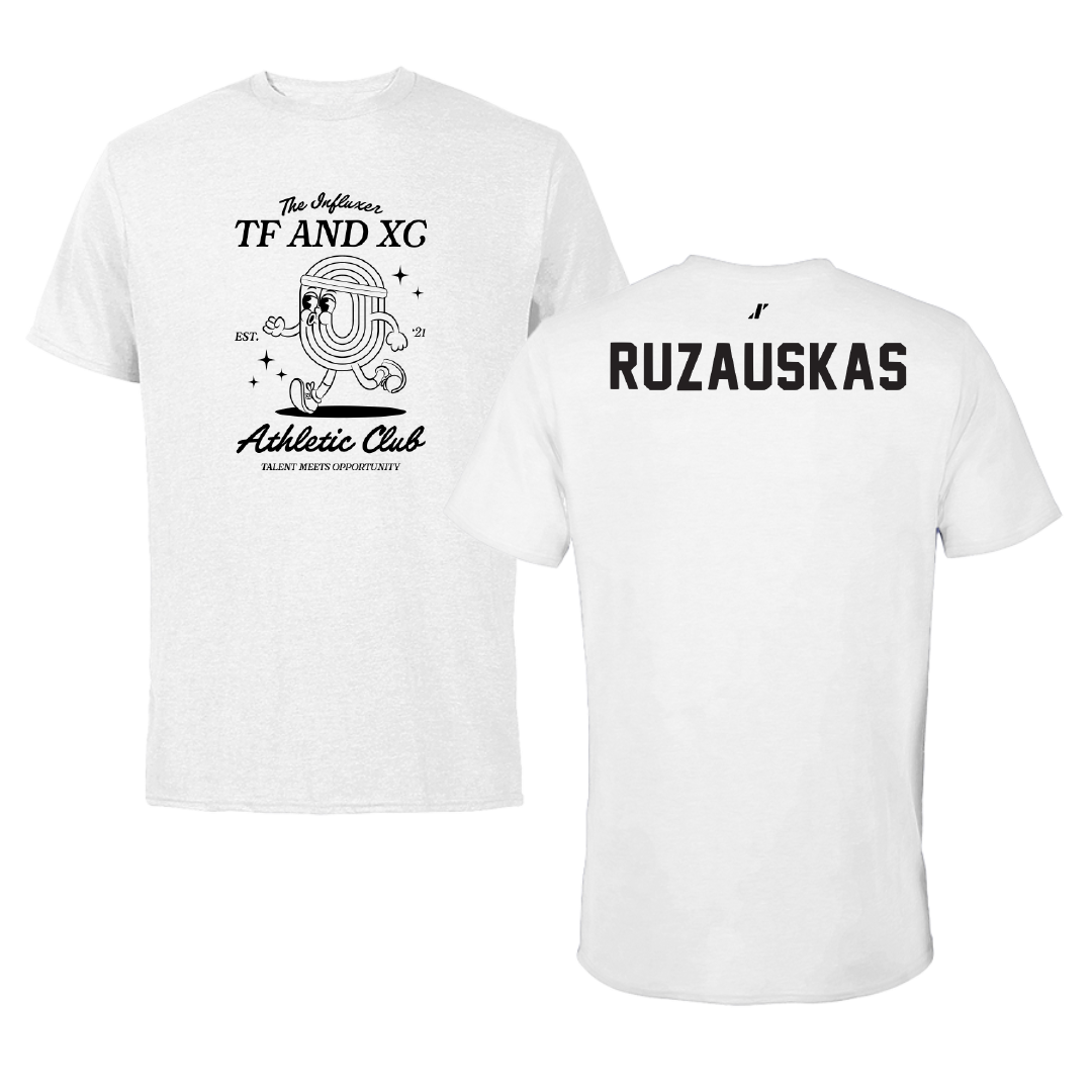 TF and XC White Influxer Athletic Club Tee - Natalie Ruzauskas