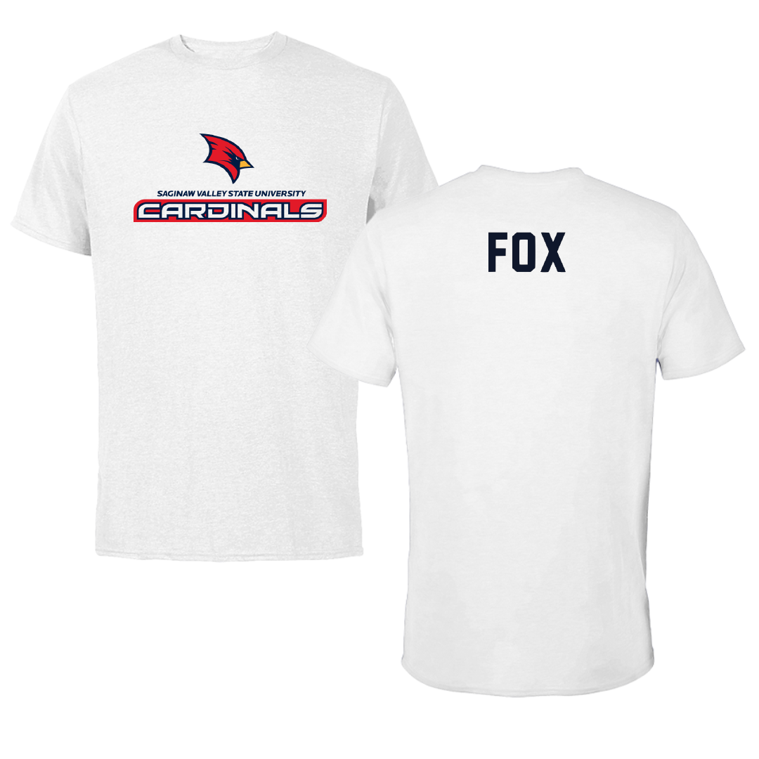 Saginaw Valley State University Swimming & Diving White Performance Tee - Logan Fox