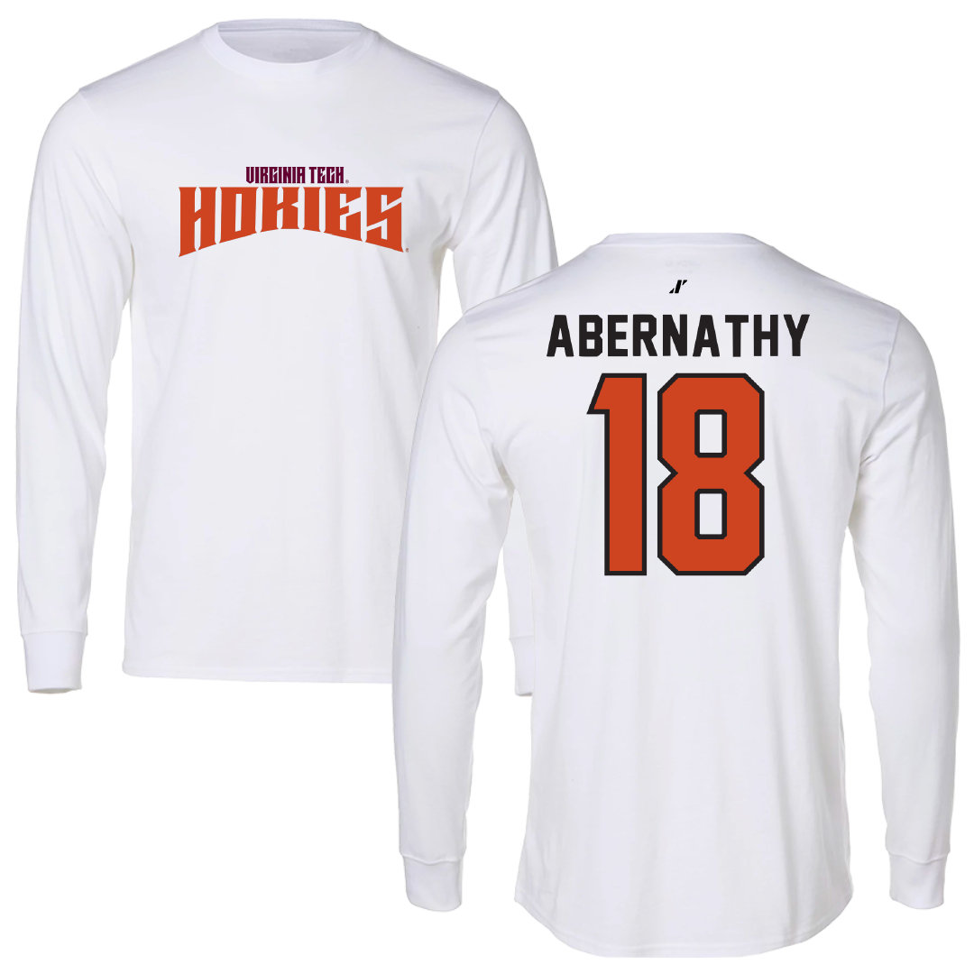 Virginia Tech Softball White Classic Performance Long Sleeve - #18 MJ Abernathy