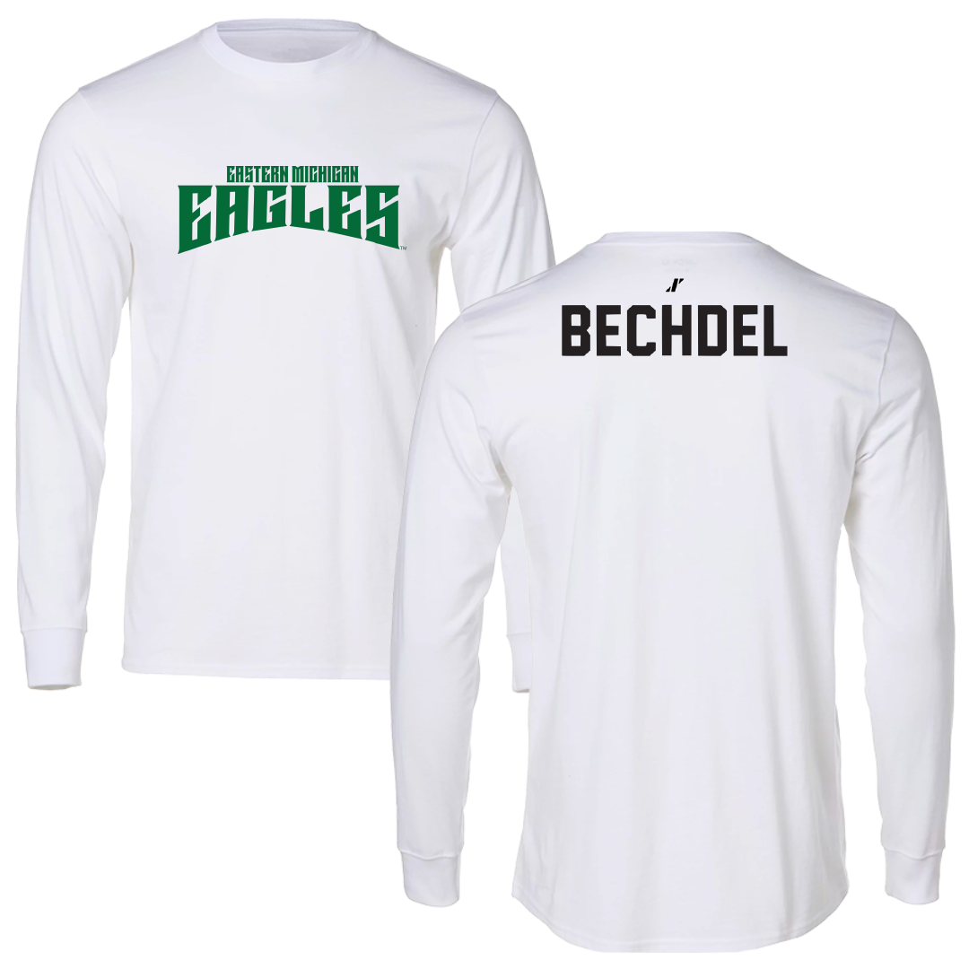 Eastern Michigan University TF and XC White Classic Long Sleeve - Eli Bechdel