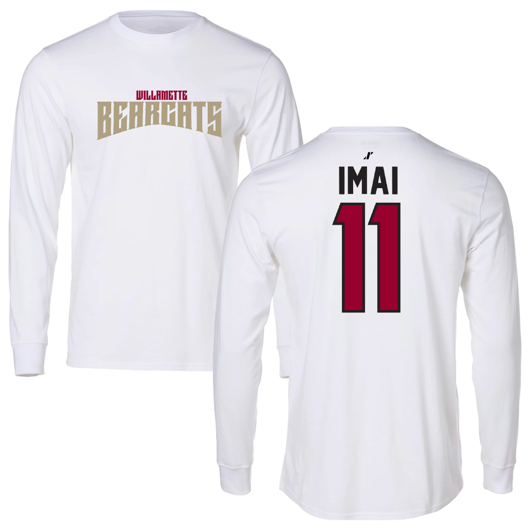 Willamette University Basketball White Classic Performance Long Sleeve - #11 Kaitlin Imai