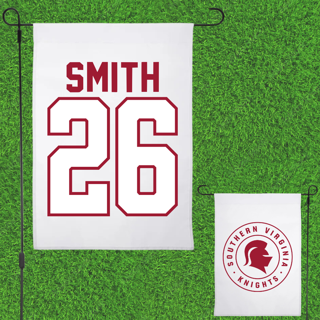 Southern Virginia University Baseball White Garden Flag - #26 Tyson Smith