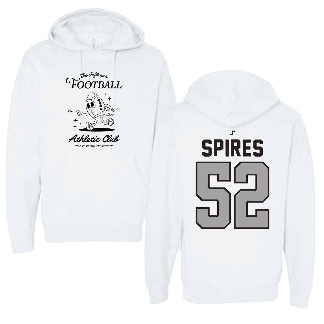 Football White Influxer Athletic Club Hoodie - #52 Blaine Spires