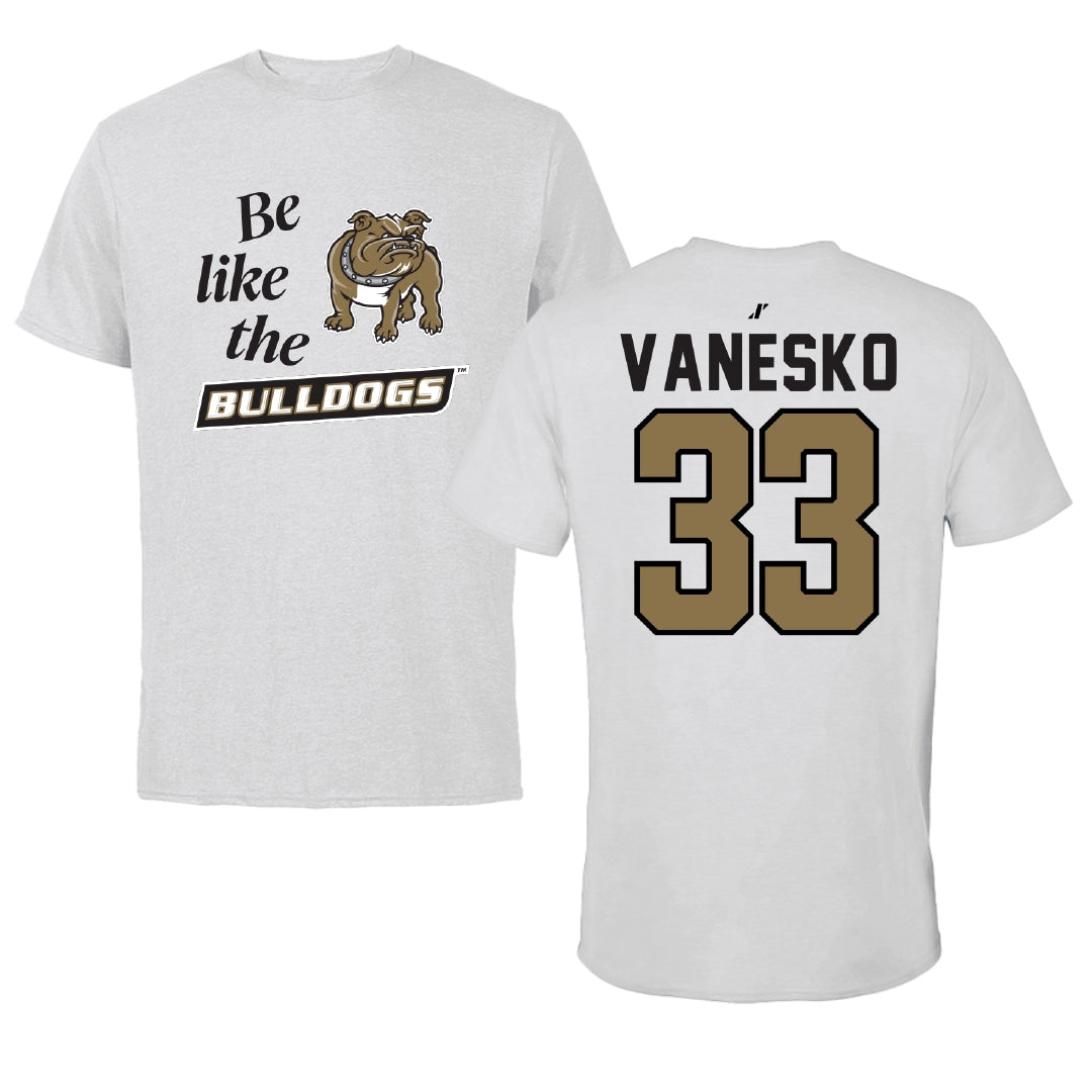 Bryant University Baseball Light Gray Be Like Us Tee - #33 Jackson Vanesko