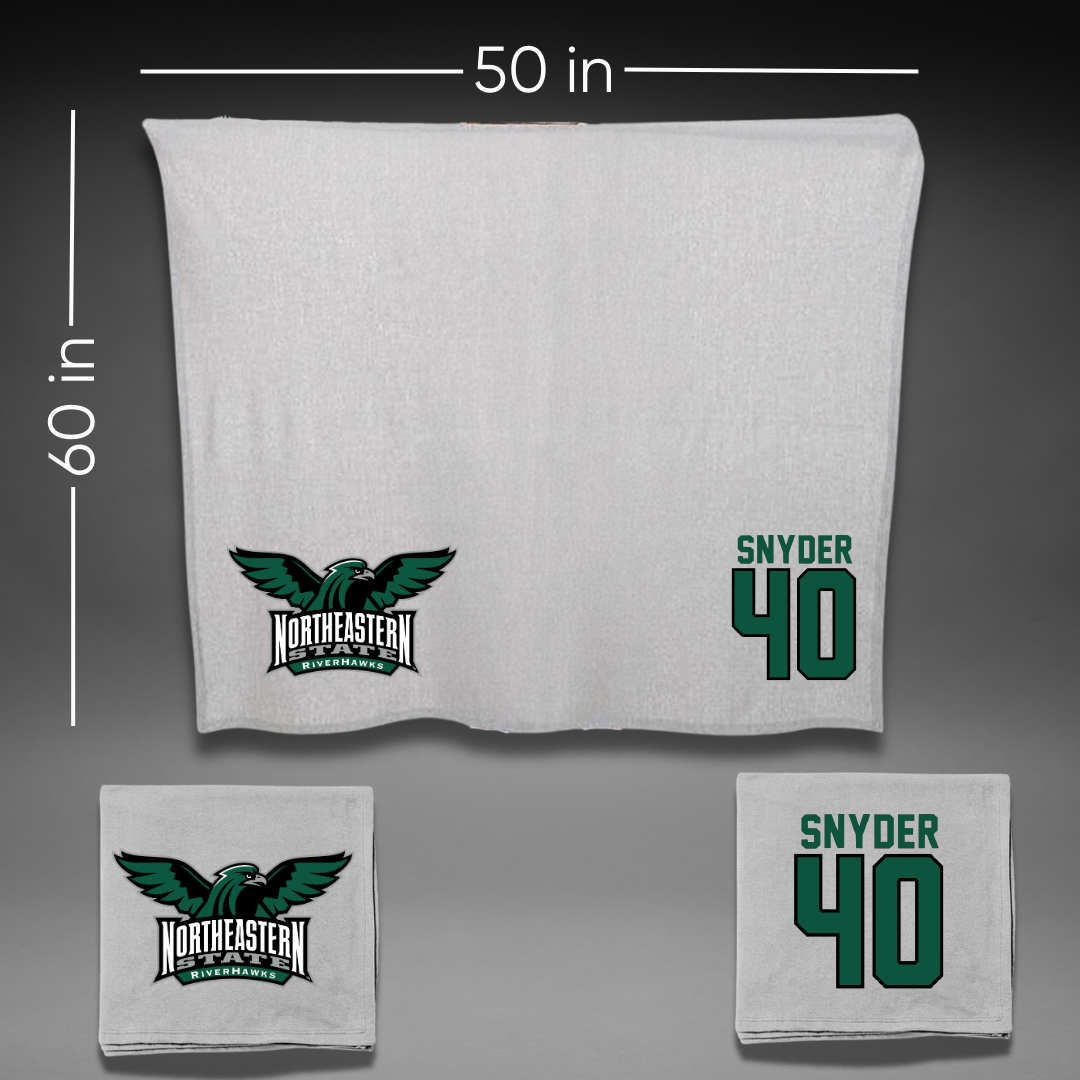 Northeastern State University Football Gray Blanket - #40 Cooper Snyder