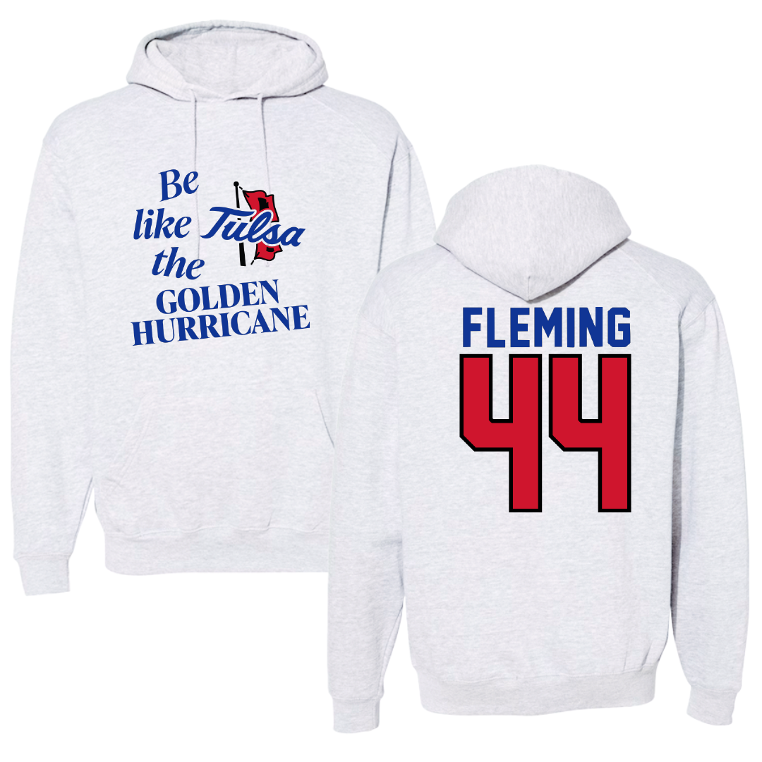 The University of Tulsa Football Light Gray Be Like Us Hoodie - #44 Mason Fleming