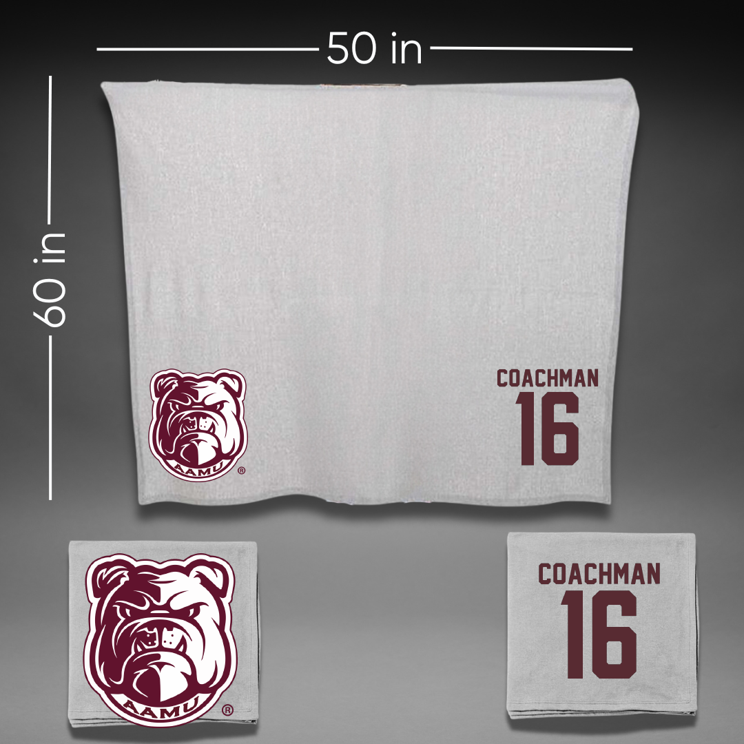 Alabama A&M University Volleyball Gray Bulldog Blanket - #16 Kemora Coachman