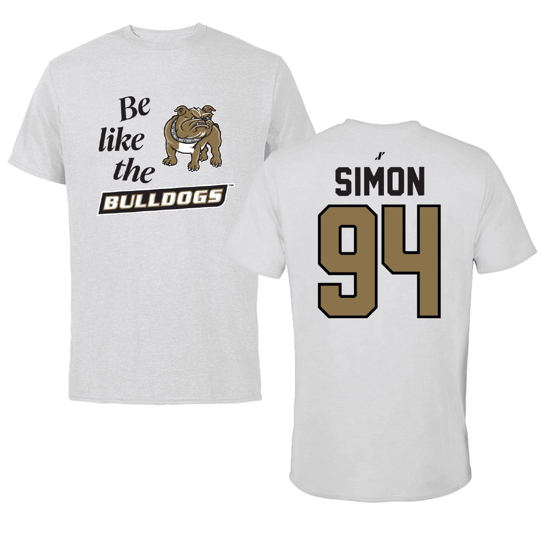 Bryant University Football Light Gray Be Like Us Tee - #94 Jailynn Simon