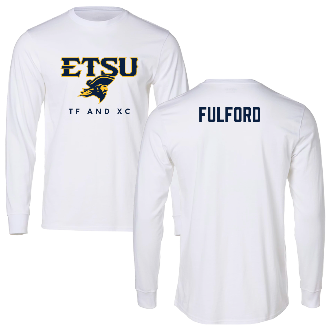 East Tennessee State University TF and XC White Performance Long Sleeve - Ethan Fulford