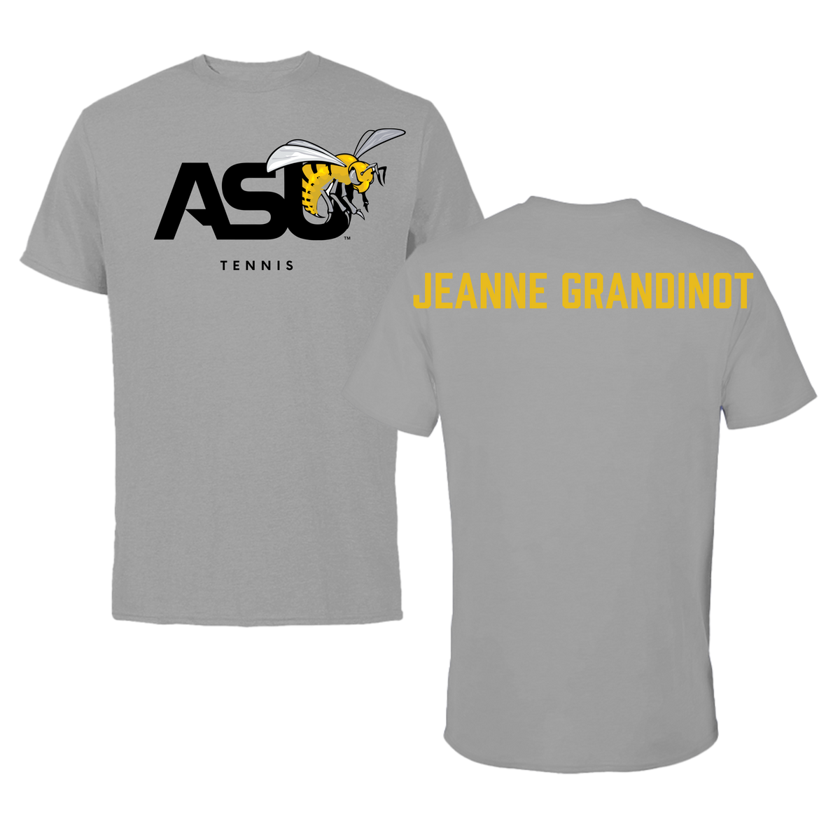 Alabama State University Tennis Dark Gray Tee - David Jeanne Grandinot