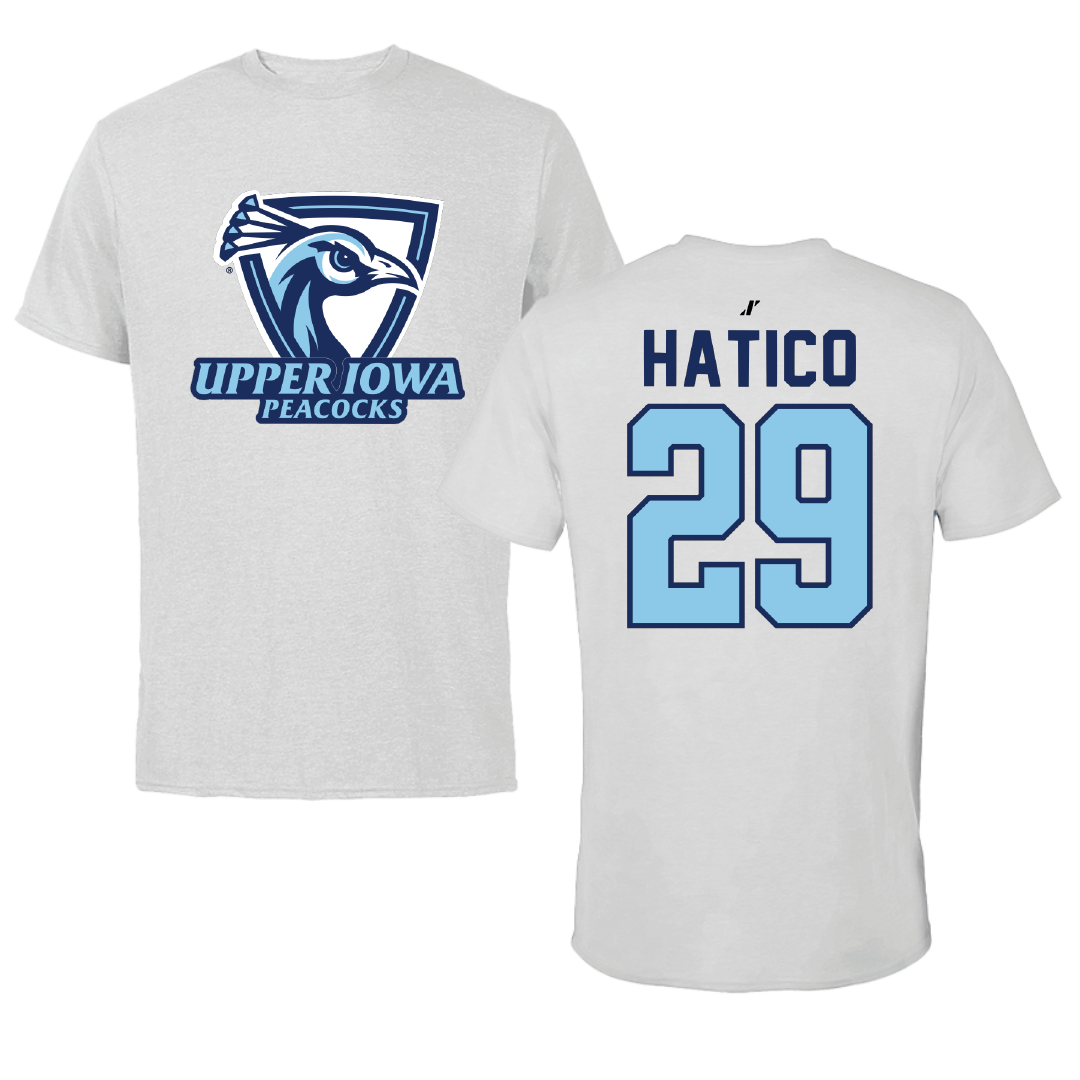 Upper Iowa University Soccer Light Gray Tee - #29 Aeryn Hatico