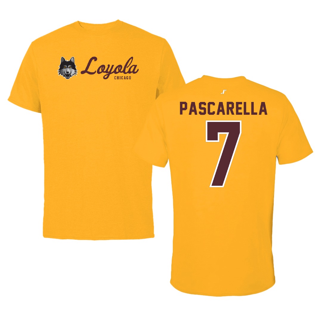 Loyola University-Chicago Soccer Gold General Tee - #7 Jordan Pascarella