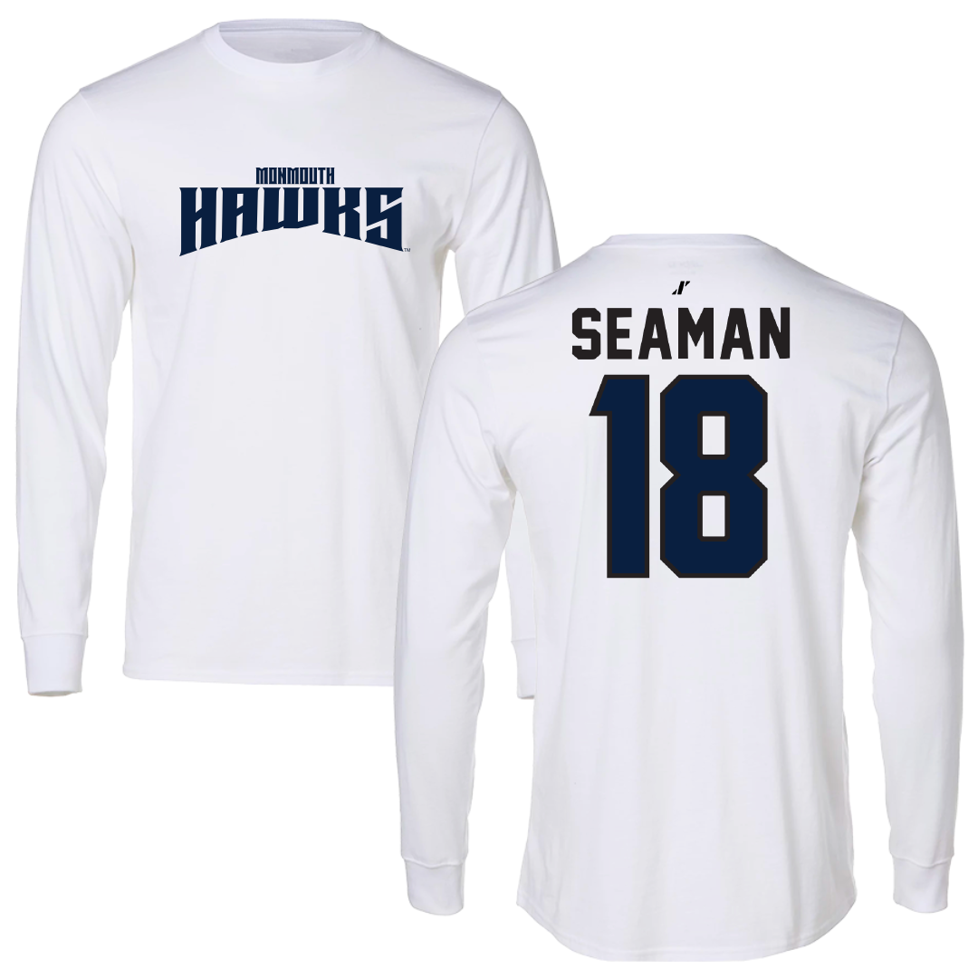 Monmouth University Lacrosse White Classic Long Sleeve - #18 Gavin Seaman