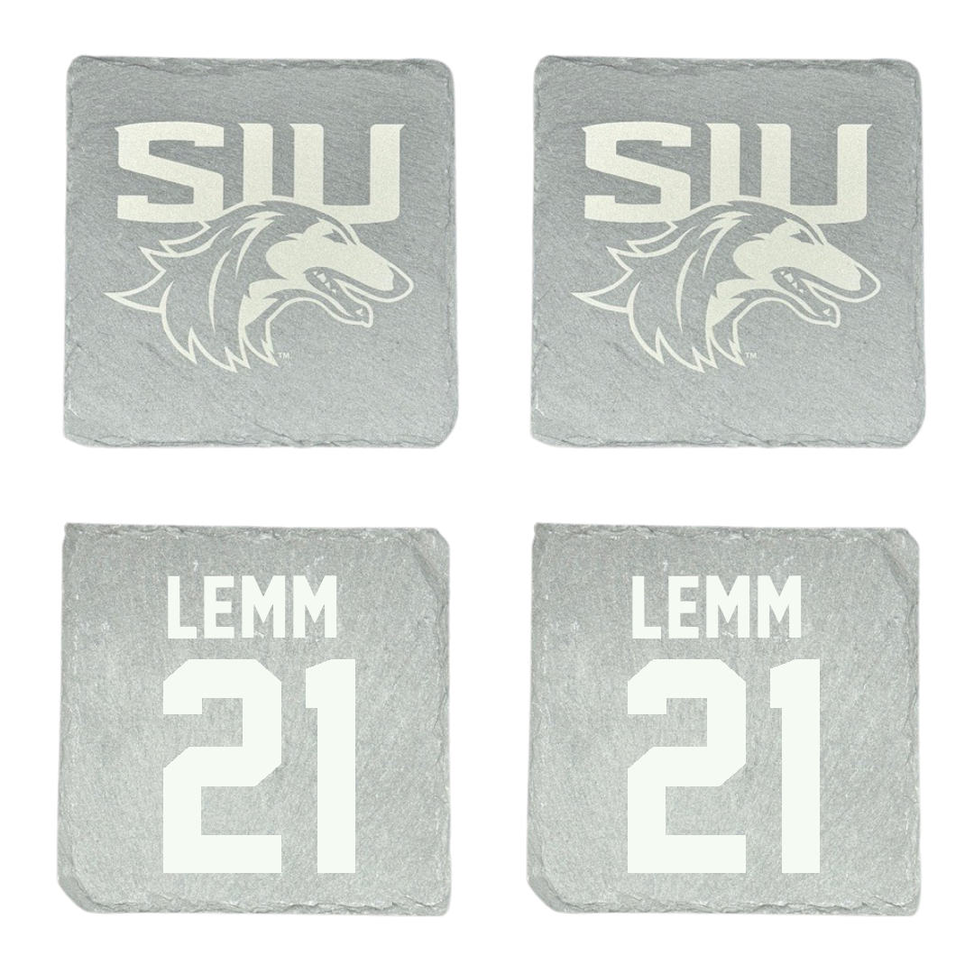 Southern Illinois University at Carbondale Baseball Stone Coaster (4 Pack)  - #21 John Lemm