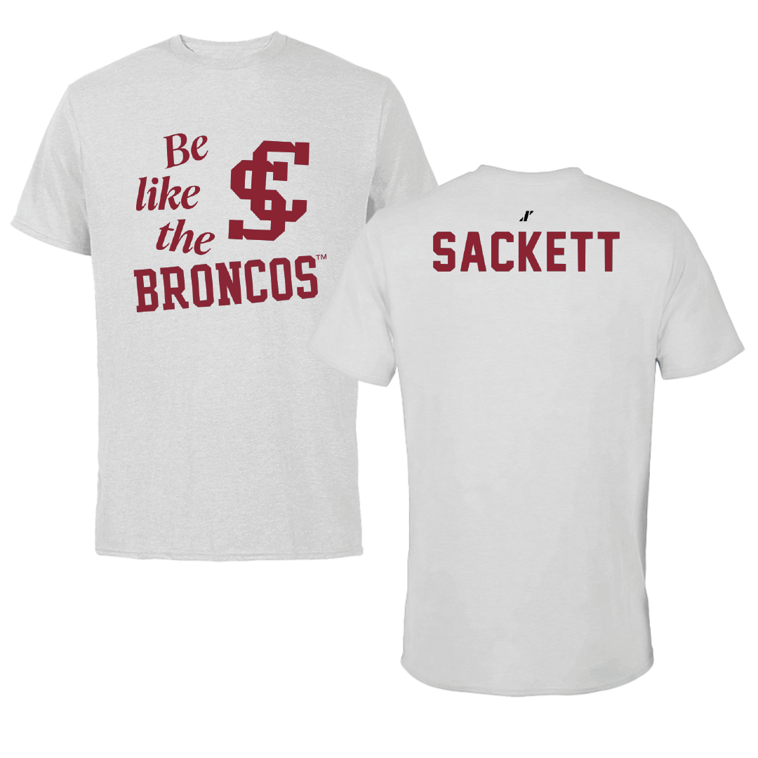 Santa Clara University Rowing Light Gray Be Like Us Performance Tee - Sam Sackett