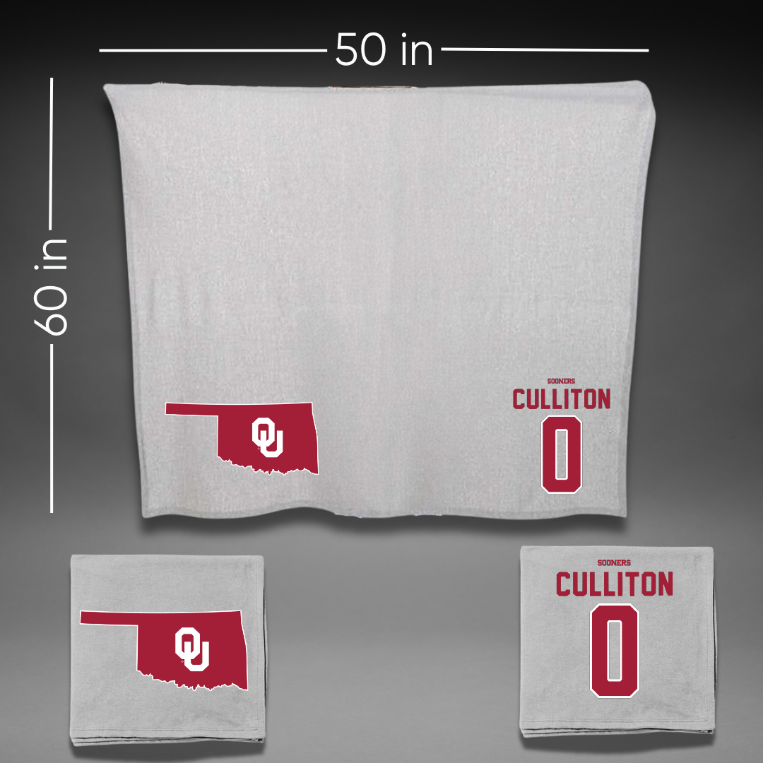 University of Oklahoma Basketball Gray Blanket - #0 Beatrice Culliton