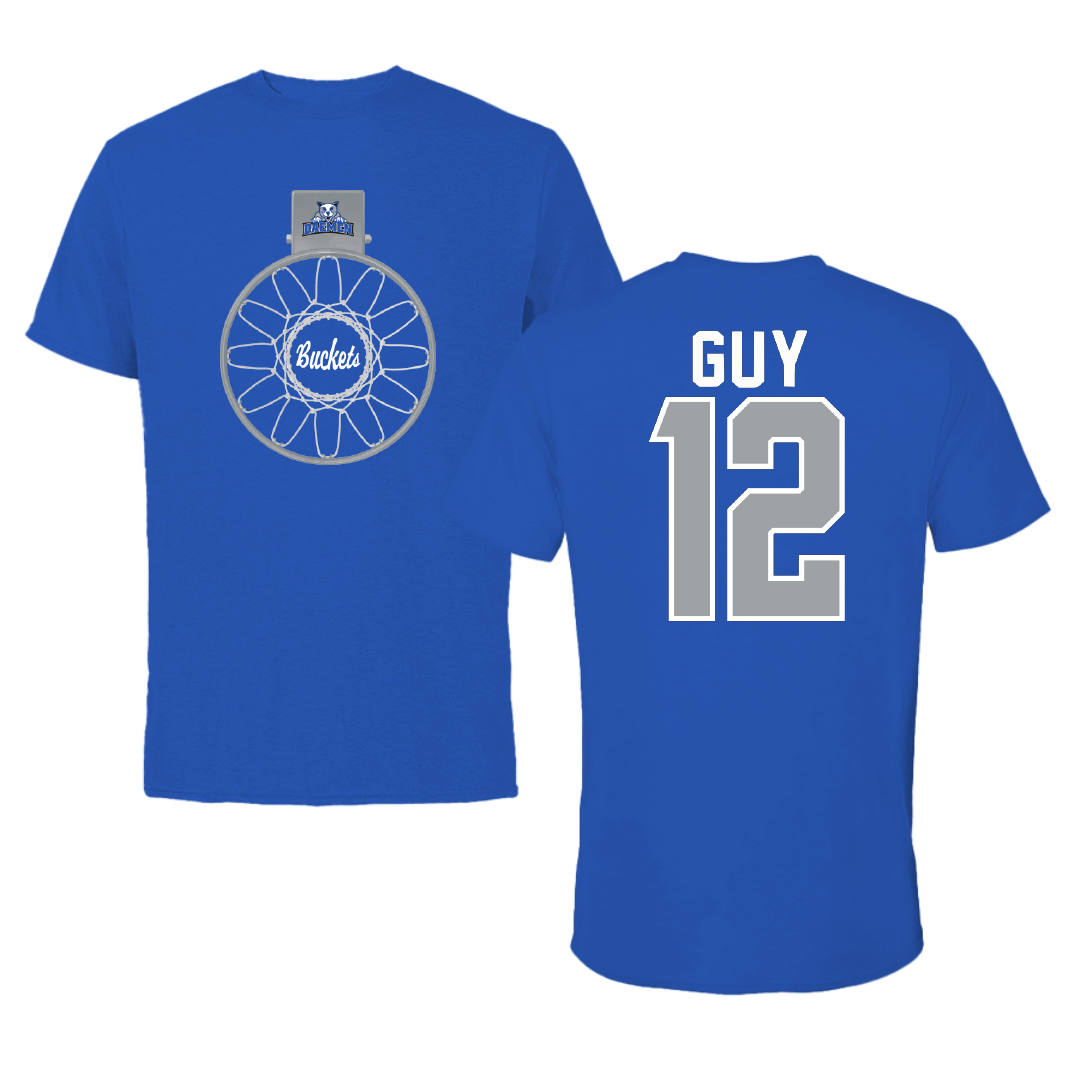 Daemen University Basketball Blue Buckets Tee - #12 Benjamin Guy