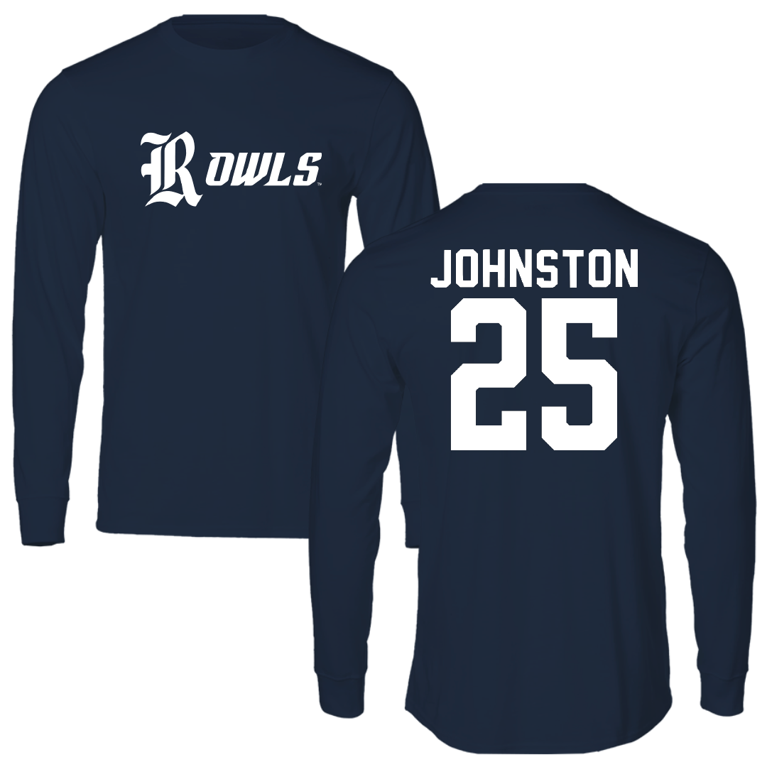 Rice University Soccer Navy Long Sleeve - #25 Jules Johnston