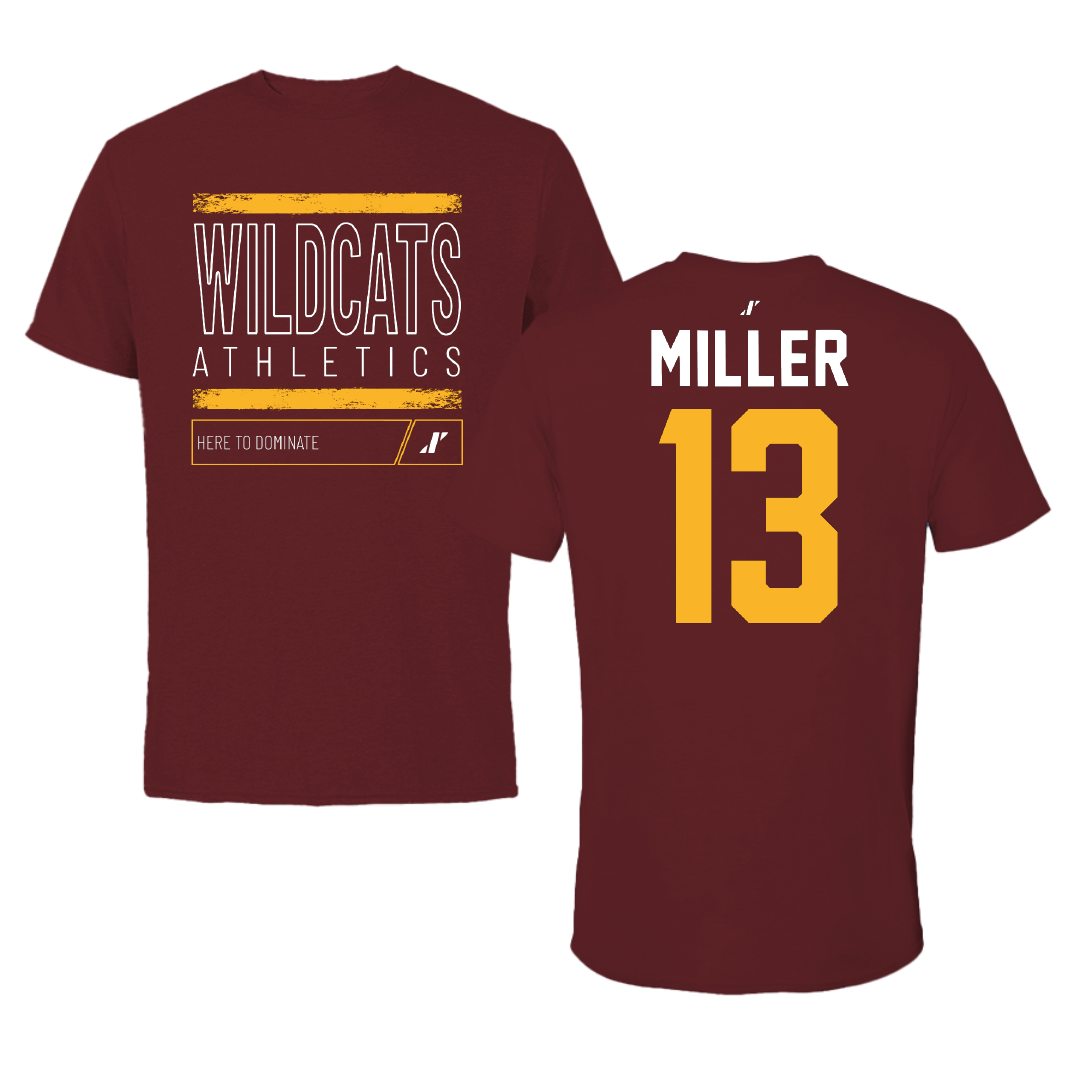 Bethune-Cookman University Football Maroon Dominate Performance Tee - #13 Earl Miller