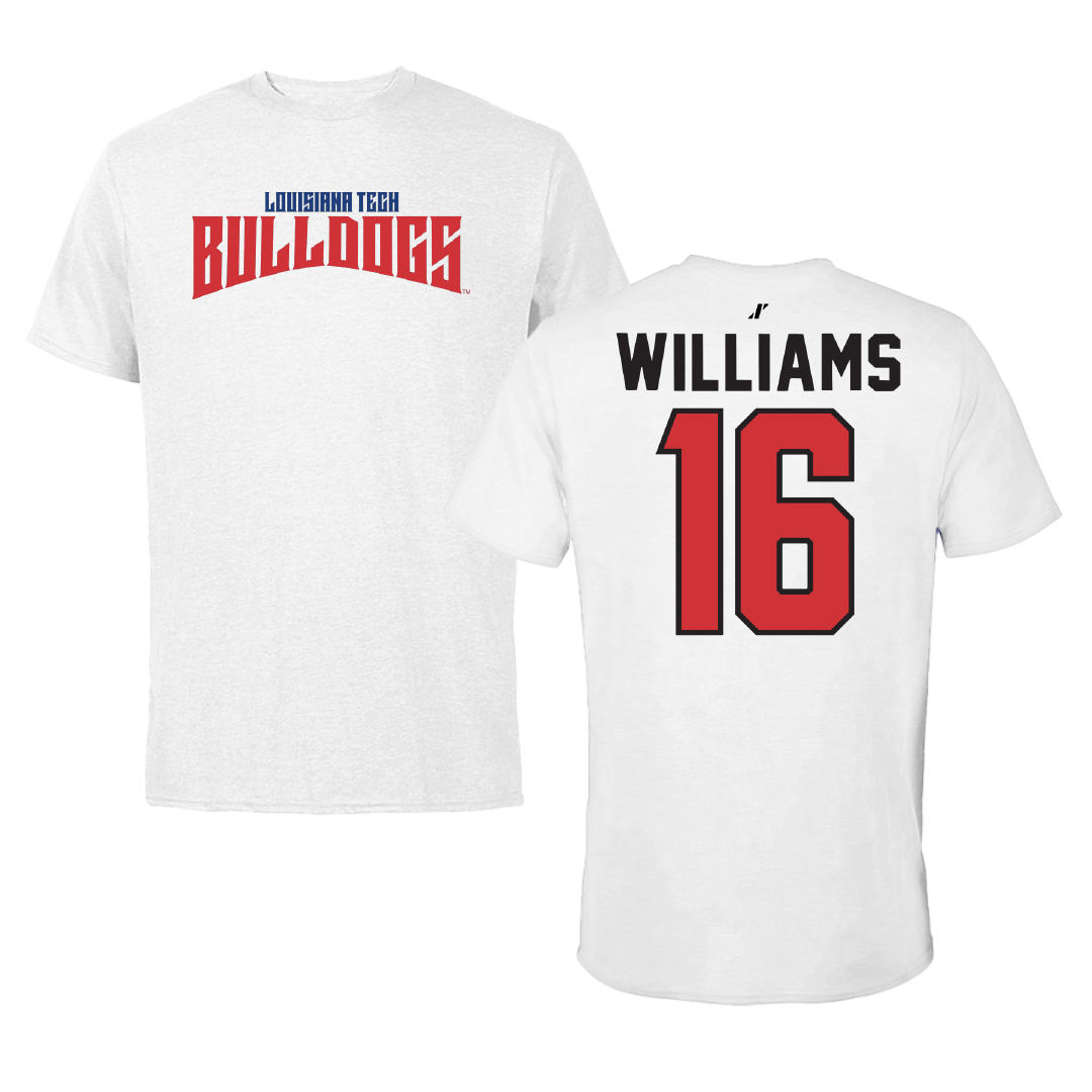 Louisiana Tech University Volleyball White Classic Tee - #16 Charlize Williams