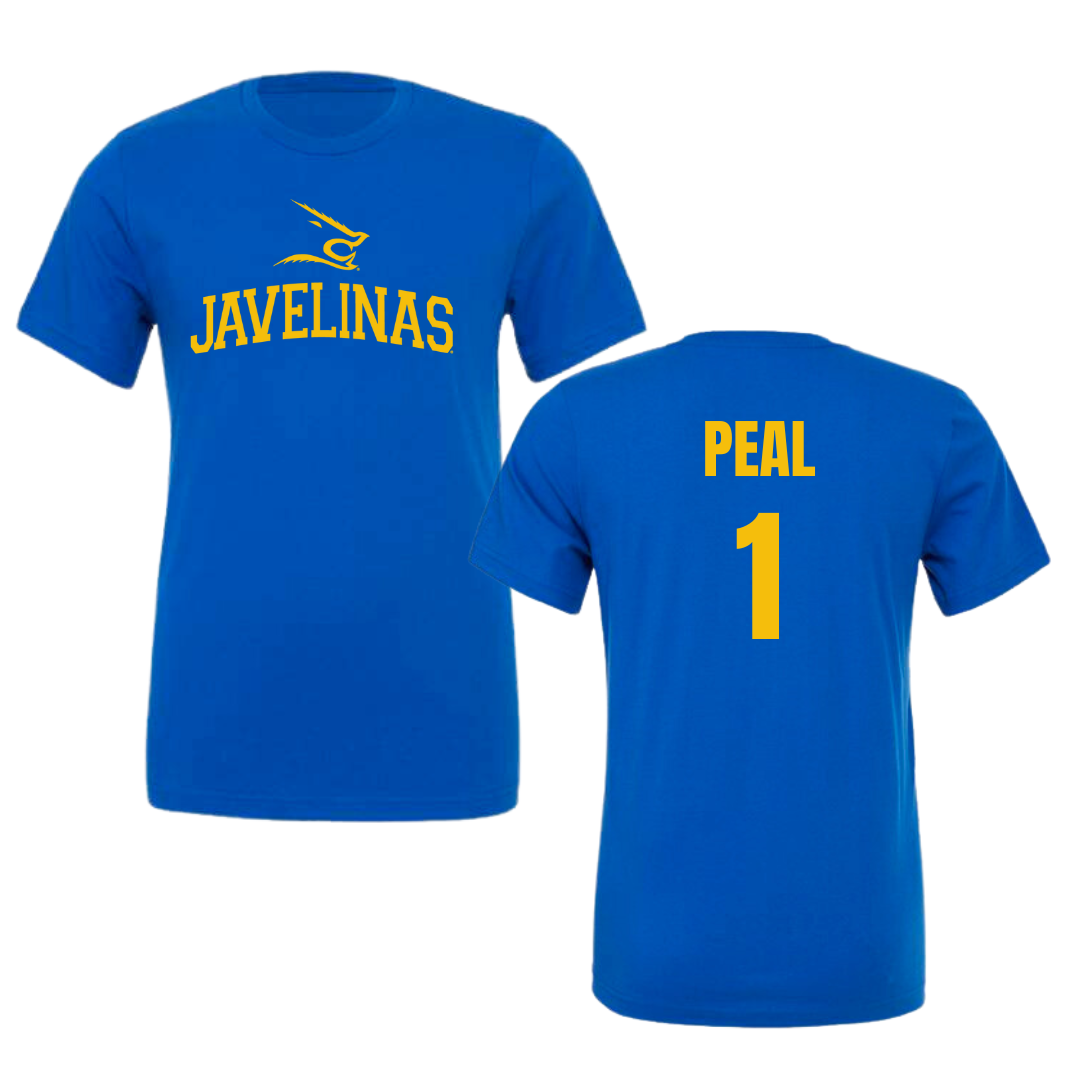 Texas A&M University-Kingsville Softball Blue Tee - #1 Shelbie Peal