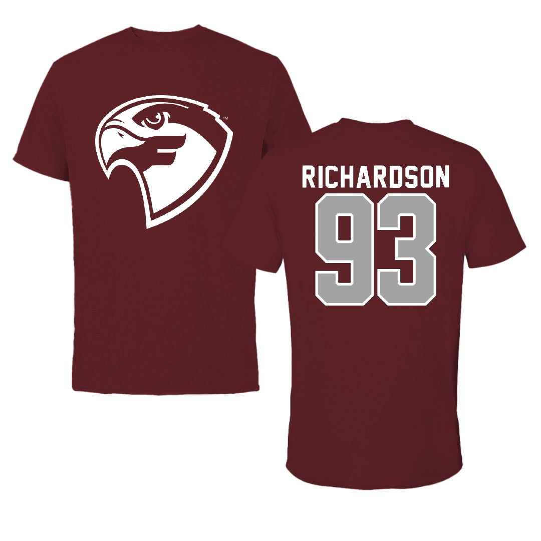 Fairmont State University Football Maroon Performance Tee - #93 Emmanuel Richardson