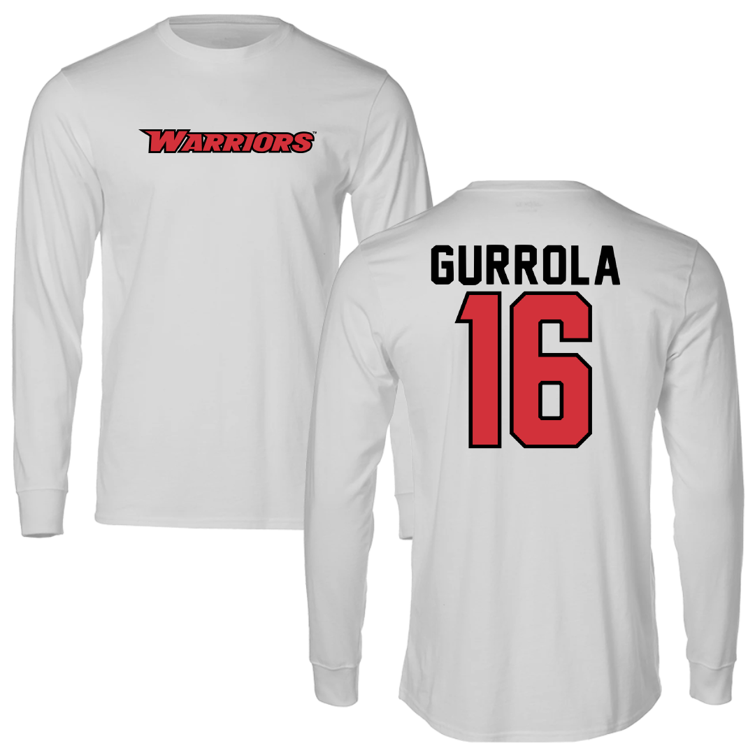 Stanislaus State Baseball Light Gray Warriors Performance Long Sleeve - #16 Rocco Gurrola