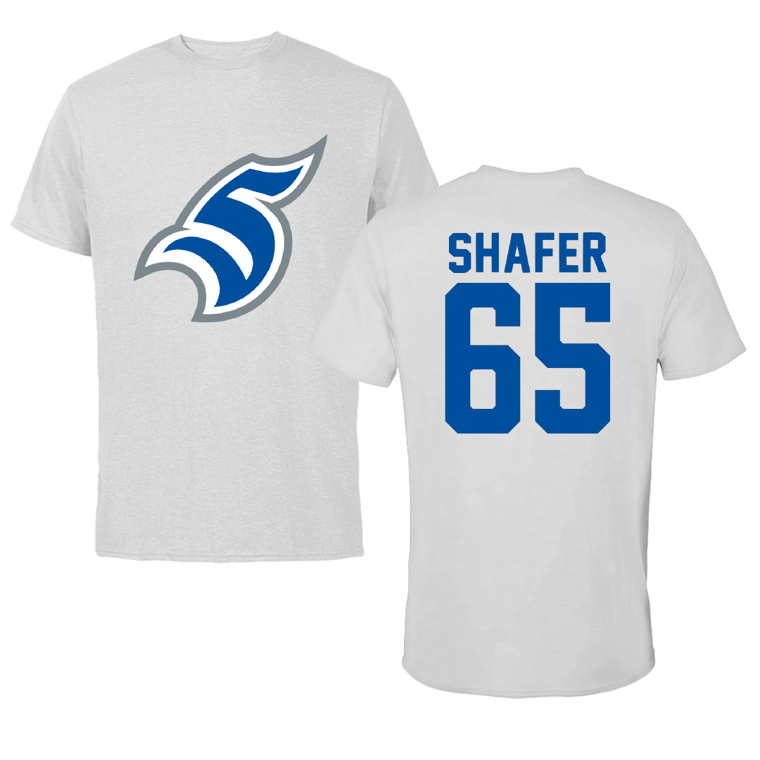 Thomas More University Football Light Gray Tee - #65 Nic Shafer