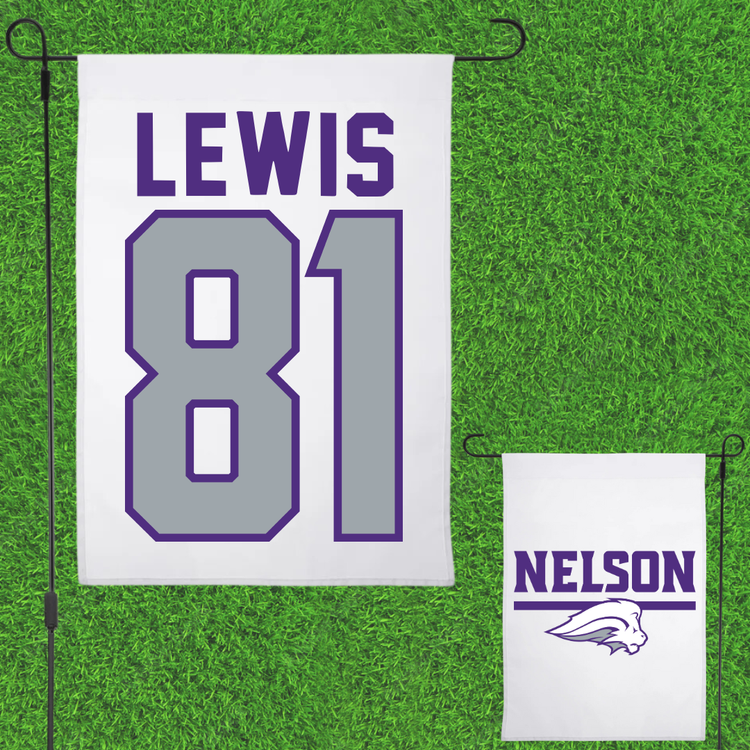 Nelson University Football White Garden Flag - #81 Ryan Lewis