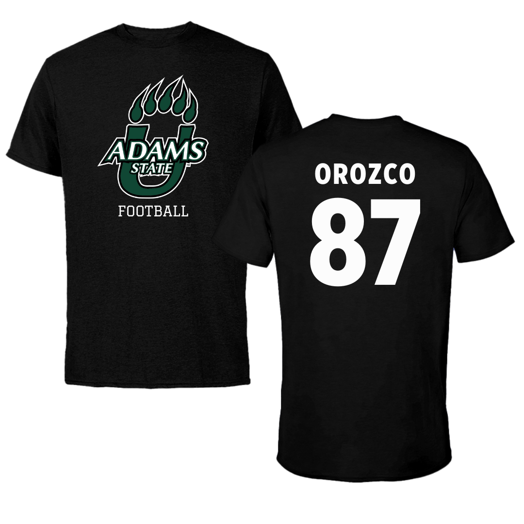 Adams State University Football Black State Performance Tee - #87 Damien Orozco