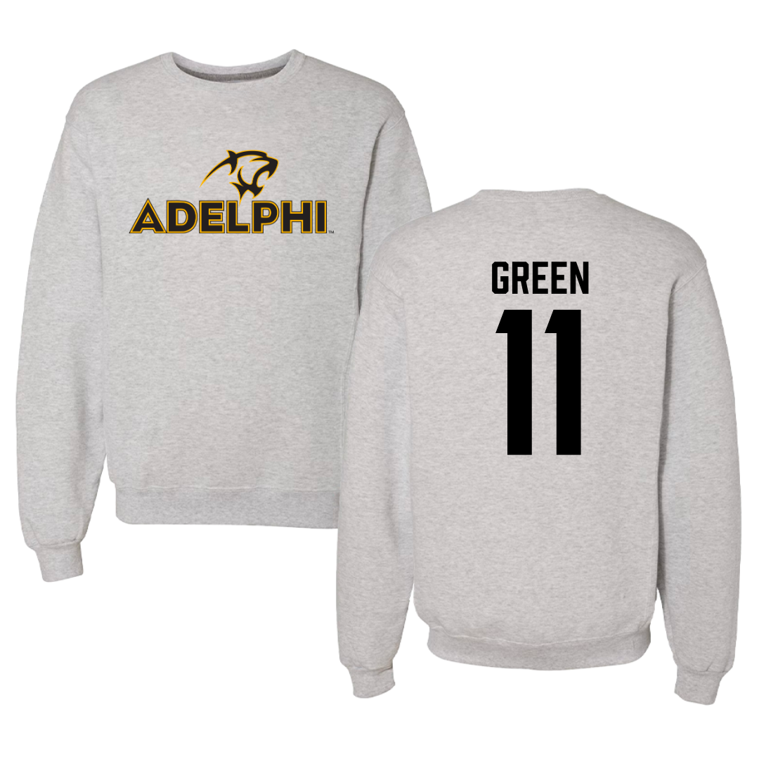 Adelphi University Lacrosse Gray Crewneck - #11 Aidan Green