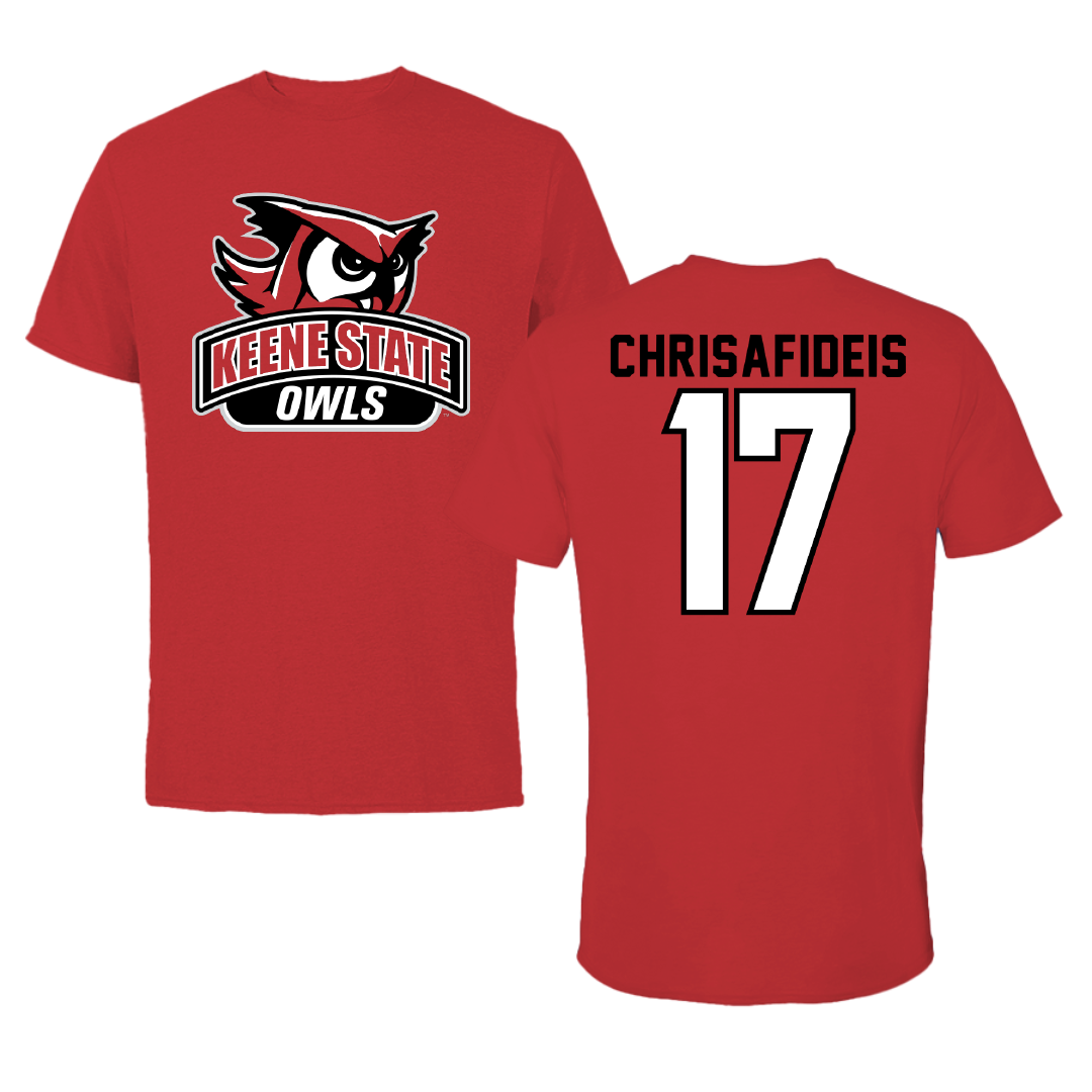 Keene State College Ice Hockey Red Performance Tee - #17 Marcus Chrisafideis