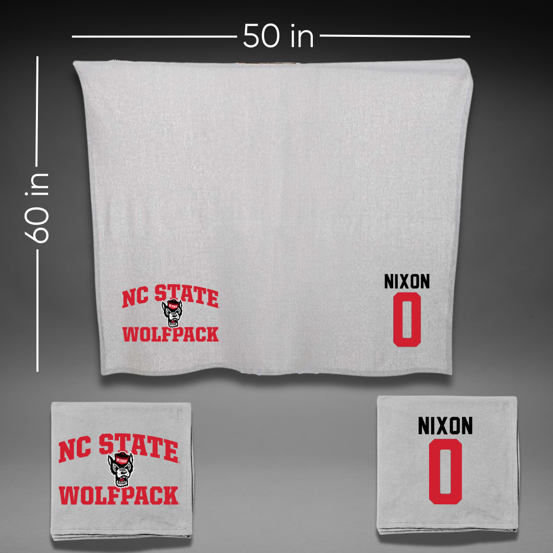 North Carolina State University Baseball Gray Blanket - #0 Luke Nixon