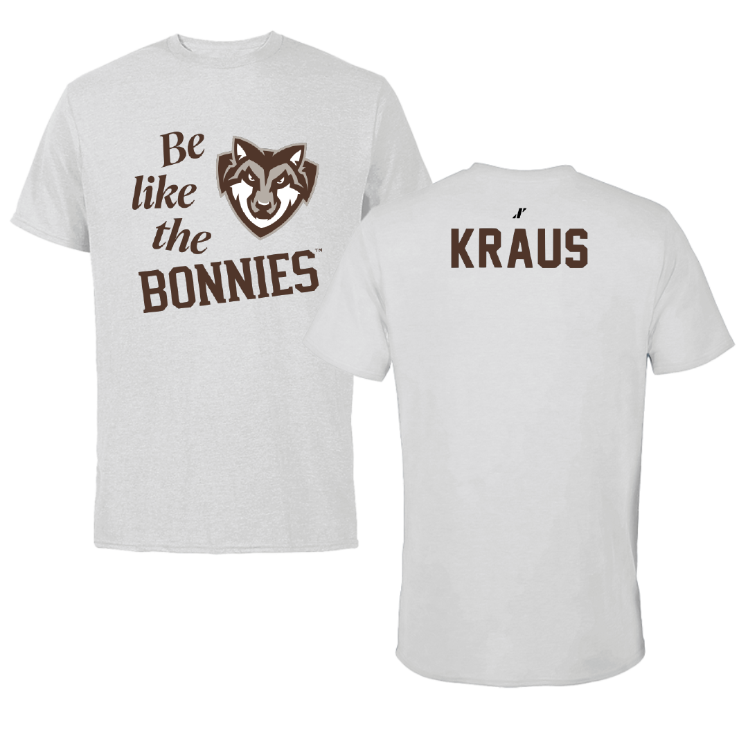 St. Bonaventure University Swimming & Diving Light Gray Be Like Us Tee - Ellie Kraus